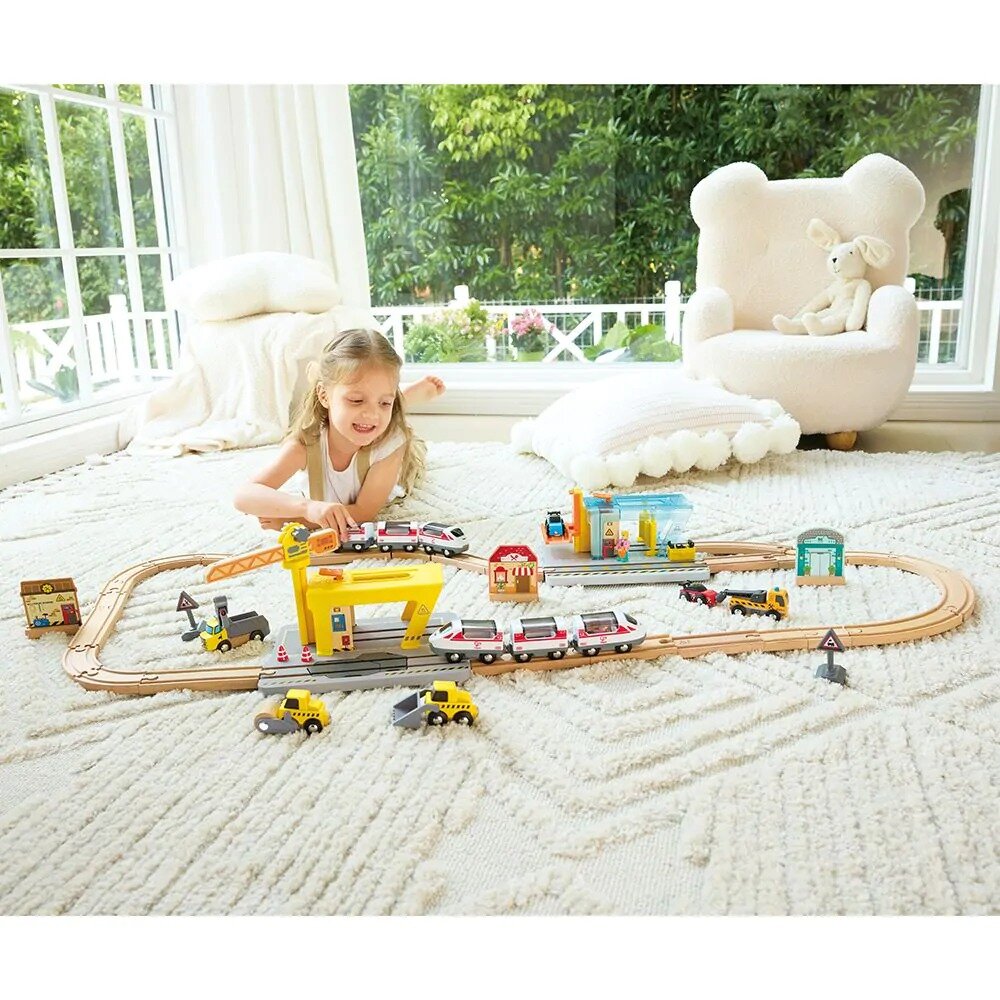 Hape Treinset - Railway Crane construction | Speel je Wijs