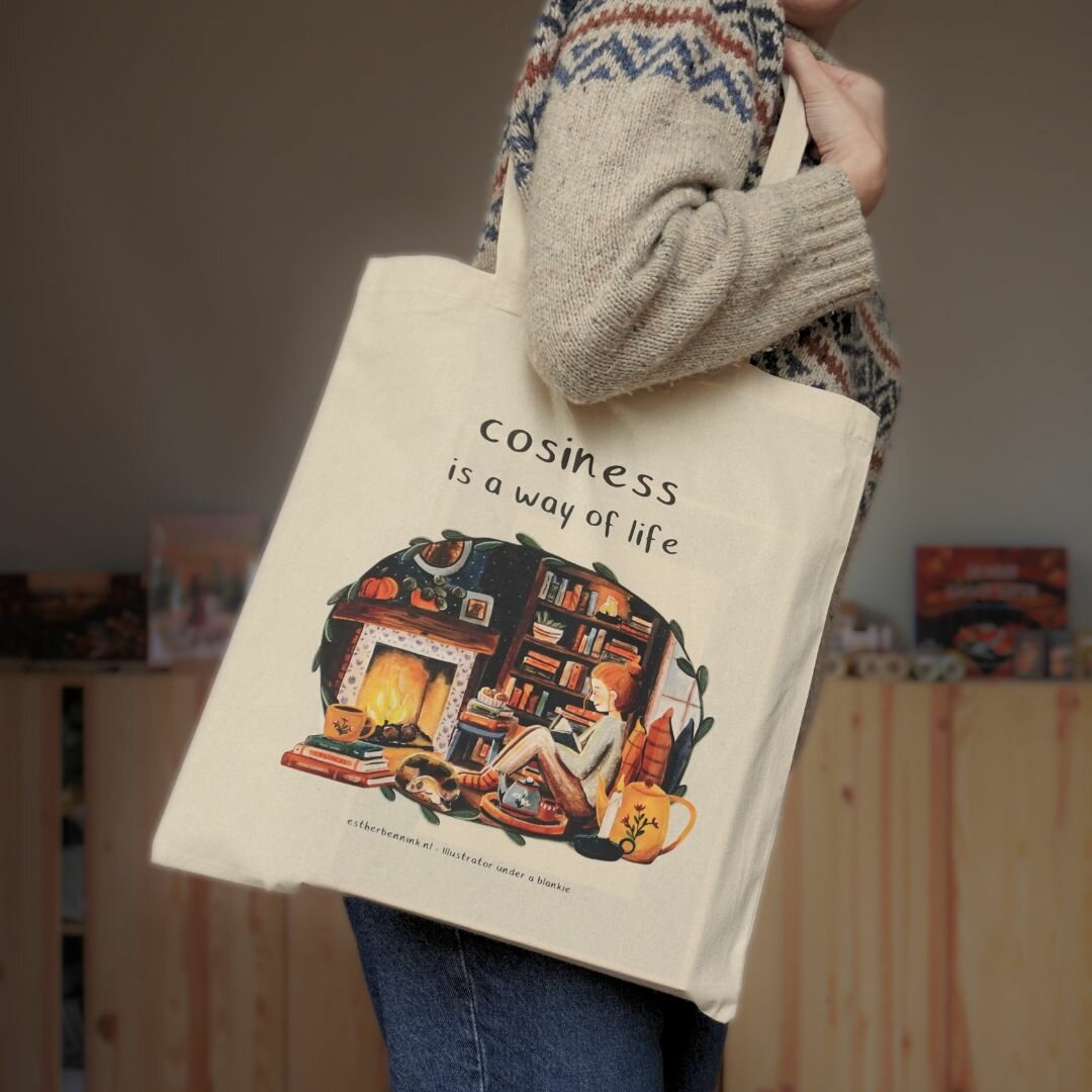 Esther Bennink Katoenen Tas - &quot;cosiness is a way of life&quot;   | Speel je Wijs