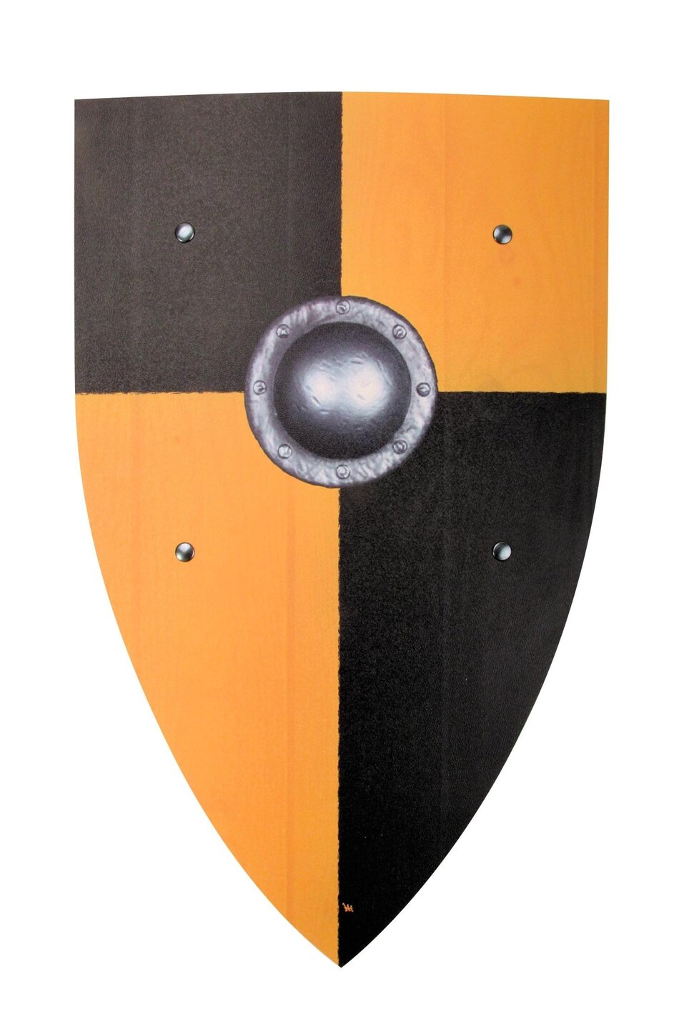 VAH Houten Ridder Schild - Normandisch Zwart / Geel | Speel je Wijs