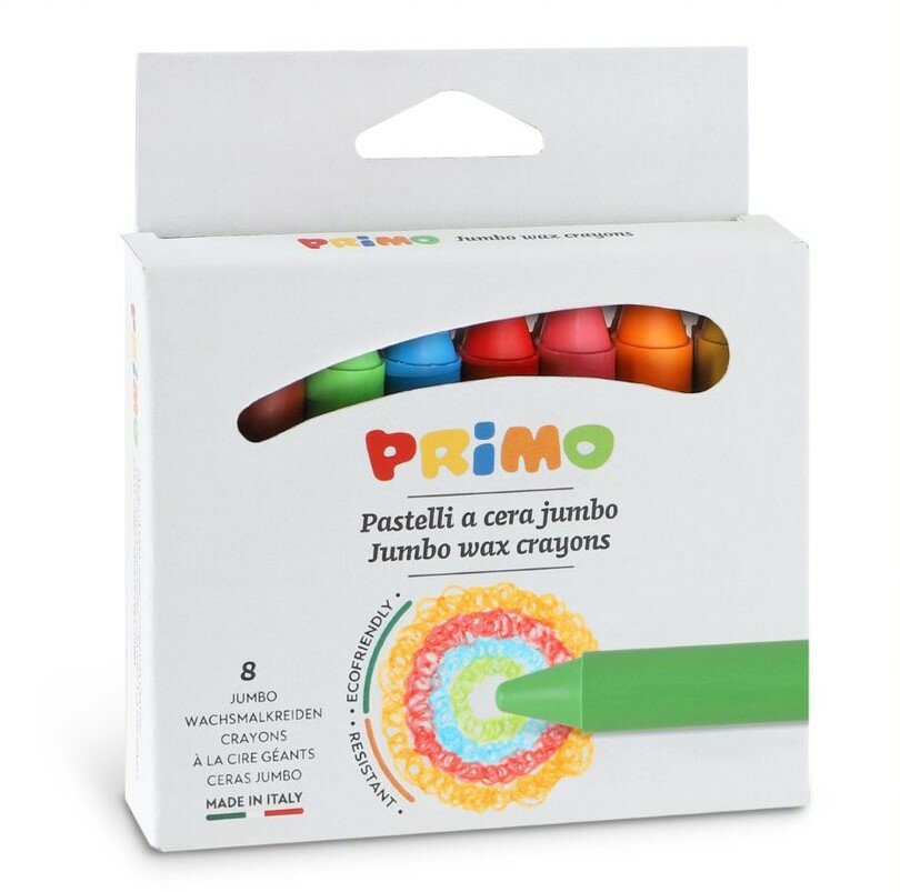 Primo Jumbo Waskrijt Rond - 8 kleuren | Speel je Wijs