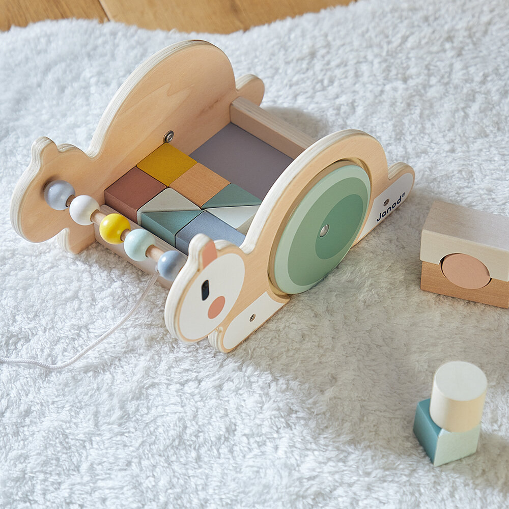 Janod Sweet Cocoon Slak met Blokken 18mnd+ | Speel je wijs