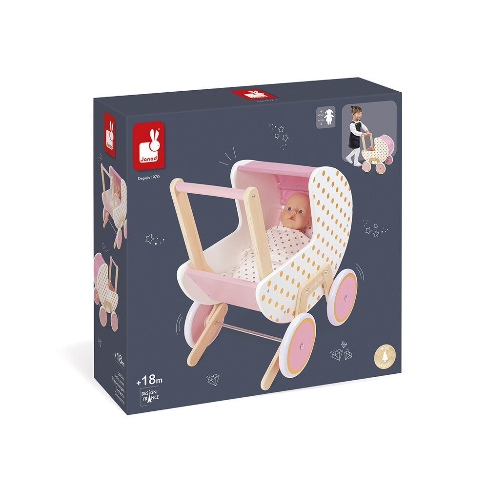 Janod Candy Chic Poppenwagen | Speel je Wijs