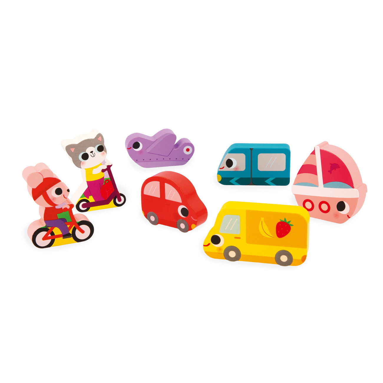 Janod Chunky Puzzel – Voertuigen 18mnd+| Speel je wijs