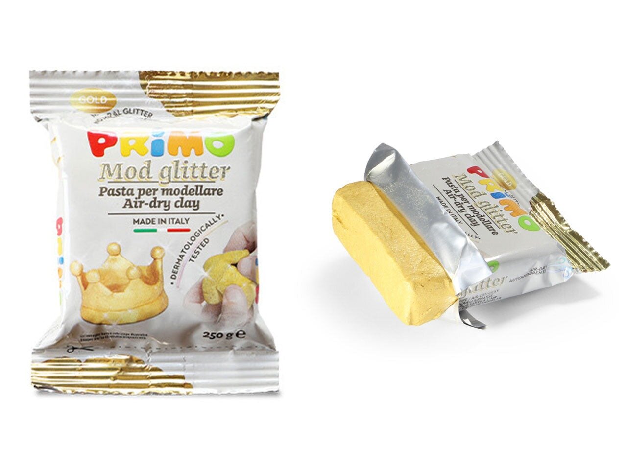 Primo Boetseerklei 250gr - Glitter Goud | Speel je Wijs