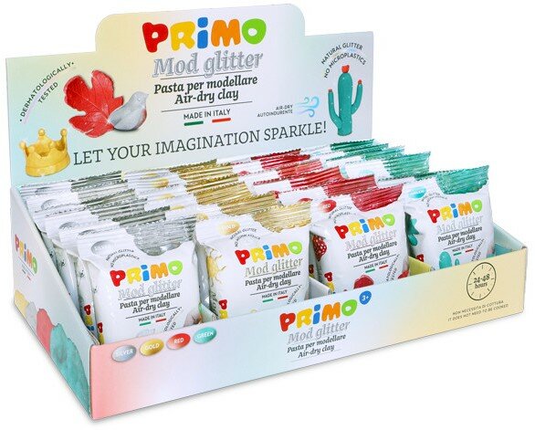 Primo Boetseerklei 250gr - Glitter Zilver | Speel je Wijs