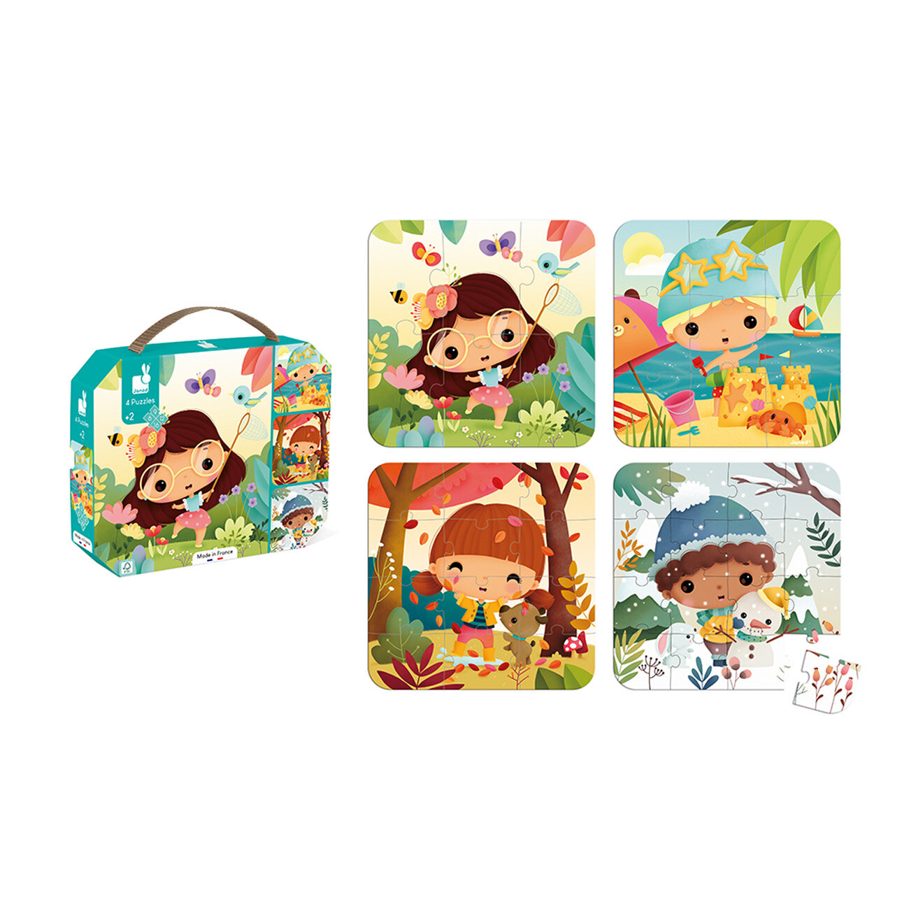 Janod Puzzel 4 Puzzels - Seizoenen 2+ | Speel je wijs