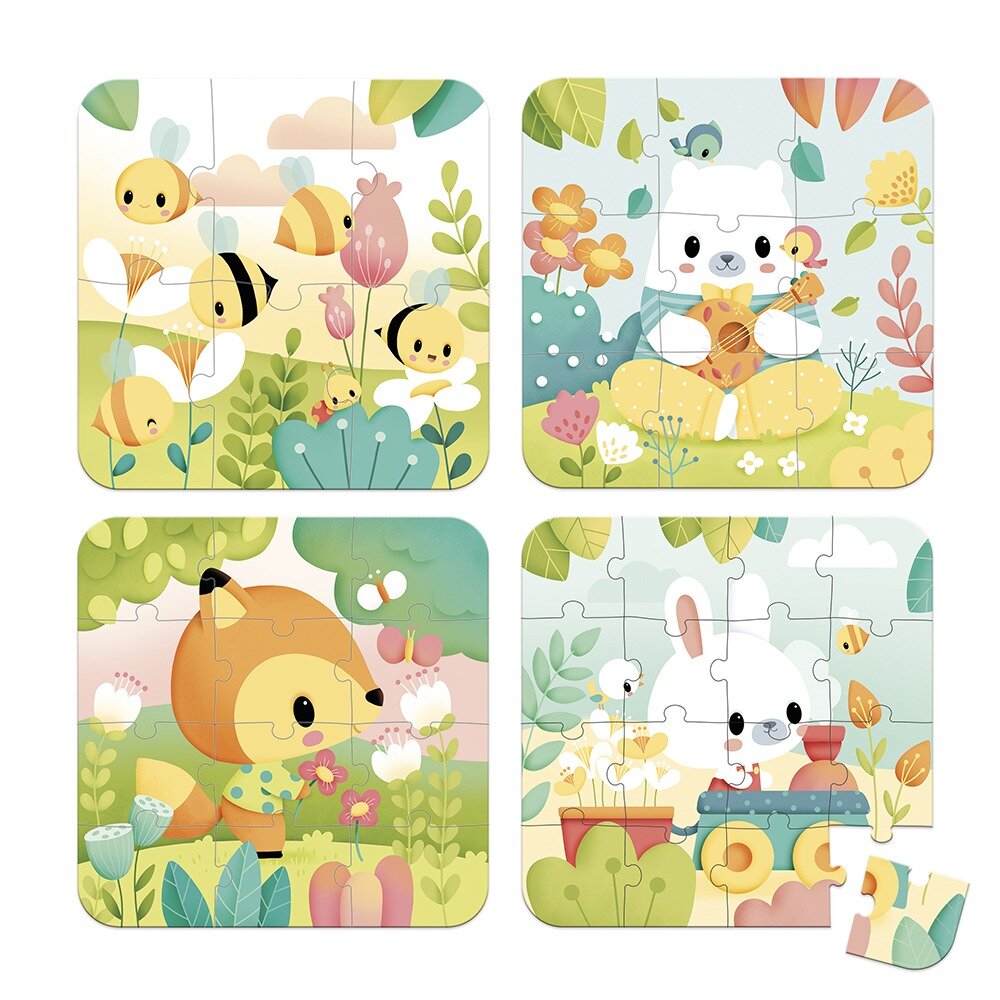 Janod Puzzel 4 Puzzels - Pure 2+ | Speel je wijs