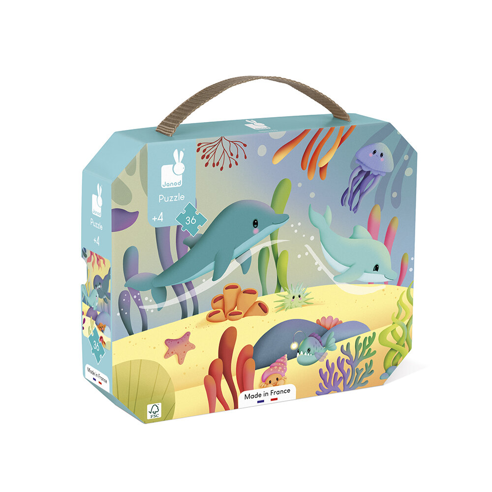 Janod Puzzel 4 Puzzels - Zeedieren 4+ | Speel je wijs