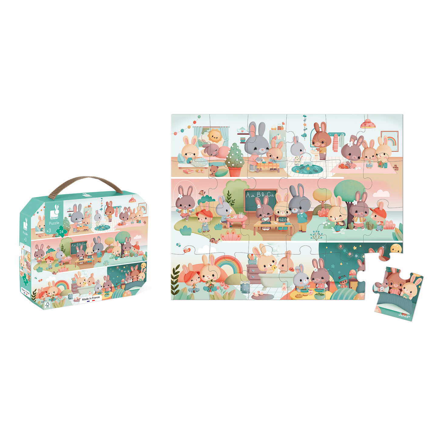 Janod Puzzel Een lange Dag 3+ | Speel je Wijs