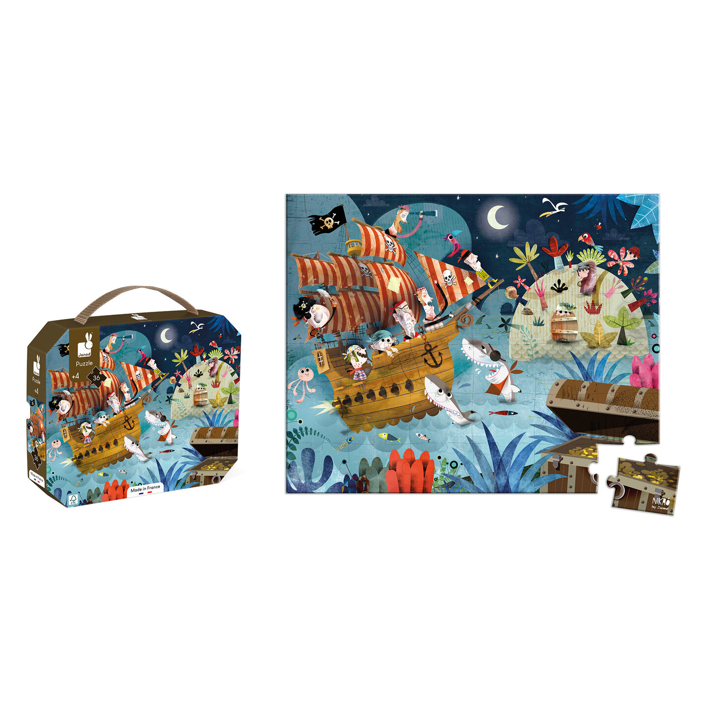 Janod Puzzel Piraten 3-6 jaar | Speel je wijs