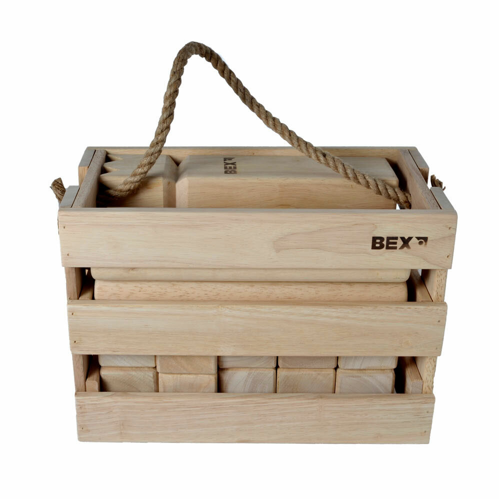 Bexx Kubb Original Rubberhout in Houten Kist | Speel je Wijs