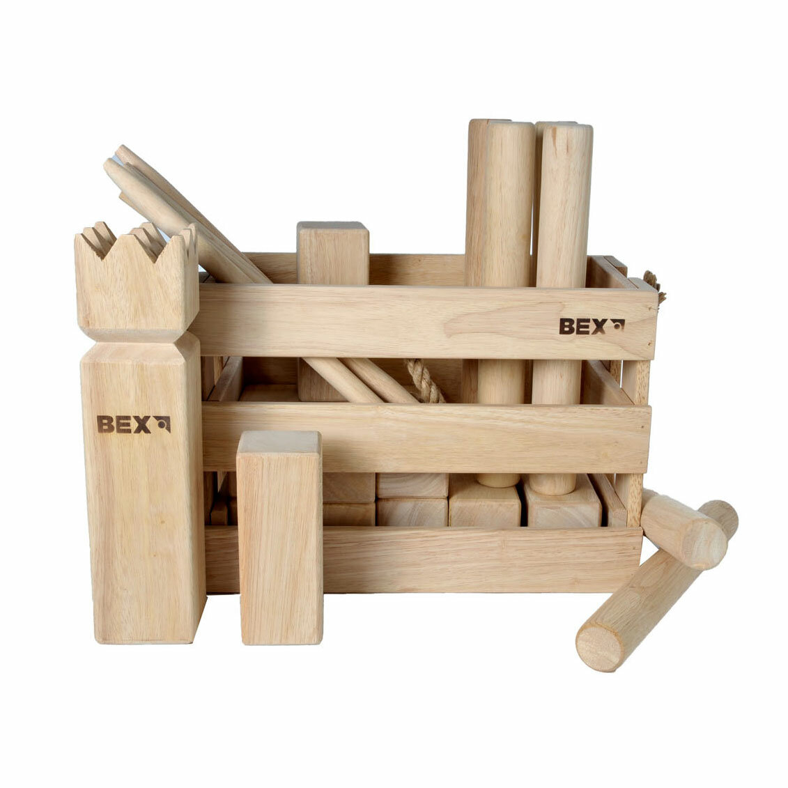 Bexx Kubb Original Rubberhout in Houten Kist | Speel je Wijs