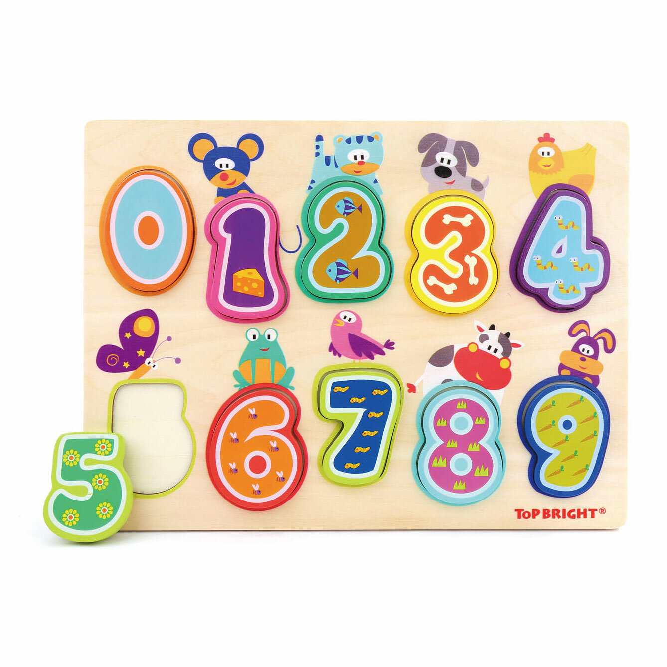 Small Foot Houten Cijferpuzzel Dieren 12m+ | Speel je Wijs