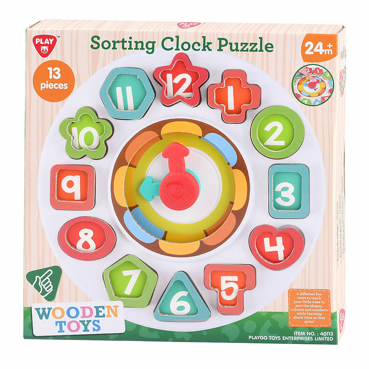Play Houten Leerklok en Sorteervormen | Speel je Wijs