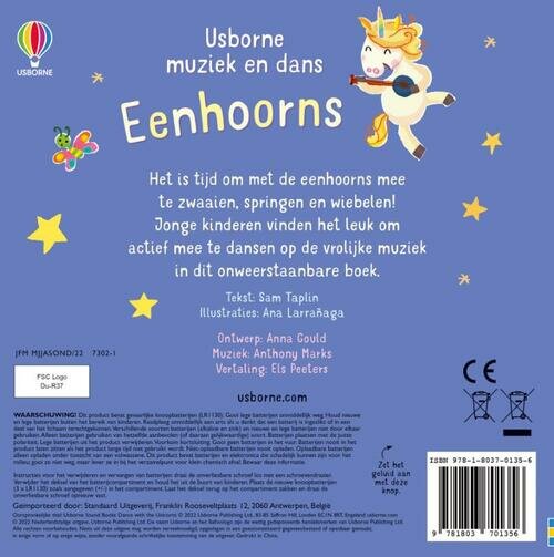 Usborne Geluidenboekje - muziek en dans Eenhoorns 4+ | Speel je Wijs