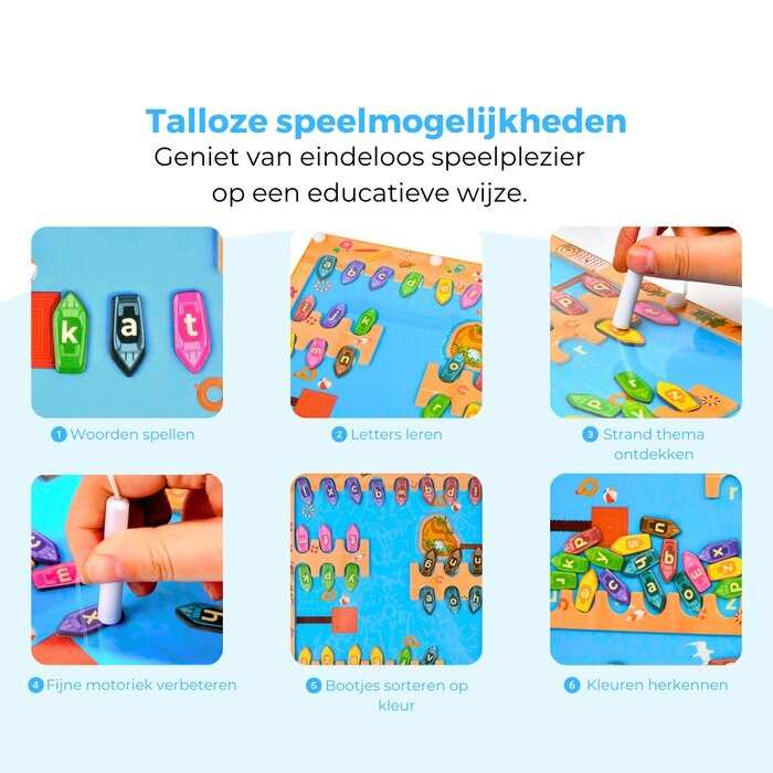 Mauzek Magnetisch Doolhof Alfabet 3 tm 6 jaar| Speel je Wijs