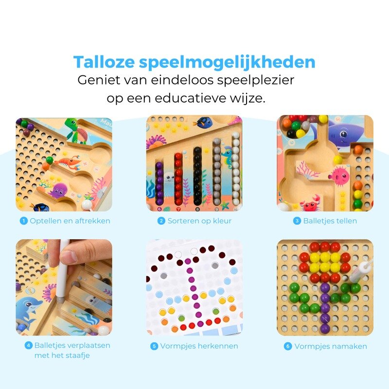 Mauzek Magnetisch Doolhof Zee 3 tm 6 jaar| Speel je Wijs