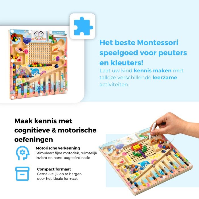 Mauzek Magnetisch Doolhof Zee 3 tm 6 jaar| Speel je Wijs