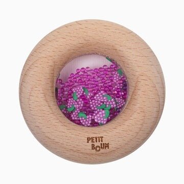 Petit Boum Sensorische Rammelaar en Bijtring - Donut Druiven | Speel je Wijs