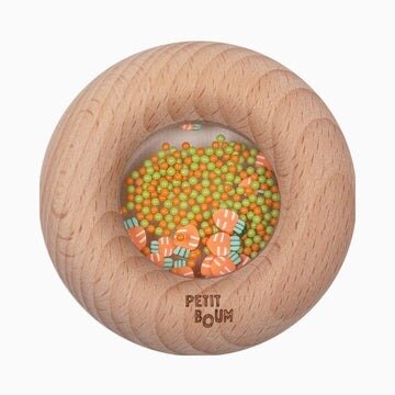 Petit Boum Sensorische Rammelaar en Bijtring - Donut Wortels | Speel je Wijs