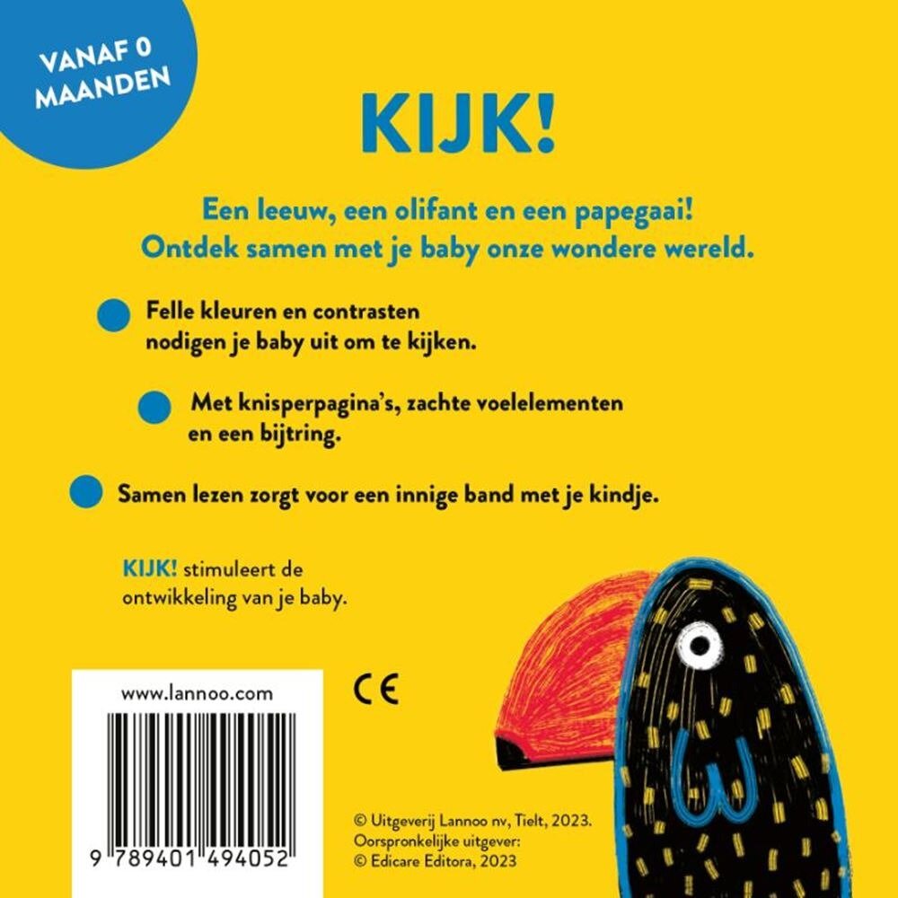 Lannoo Knisperboekje - Kijk! Wilde dieren 0+ | Speel je Wijs