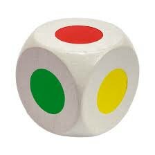 Houten gekleurde dobbelsteen 6 kleuren - 25mm | Speel je Wijs