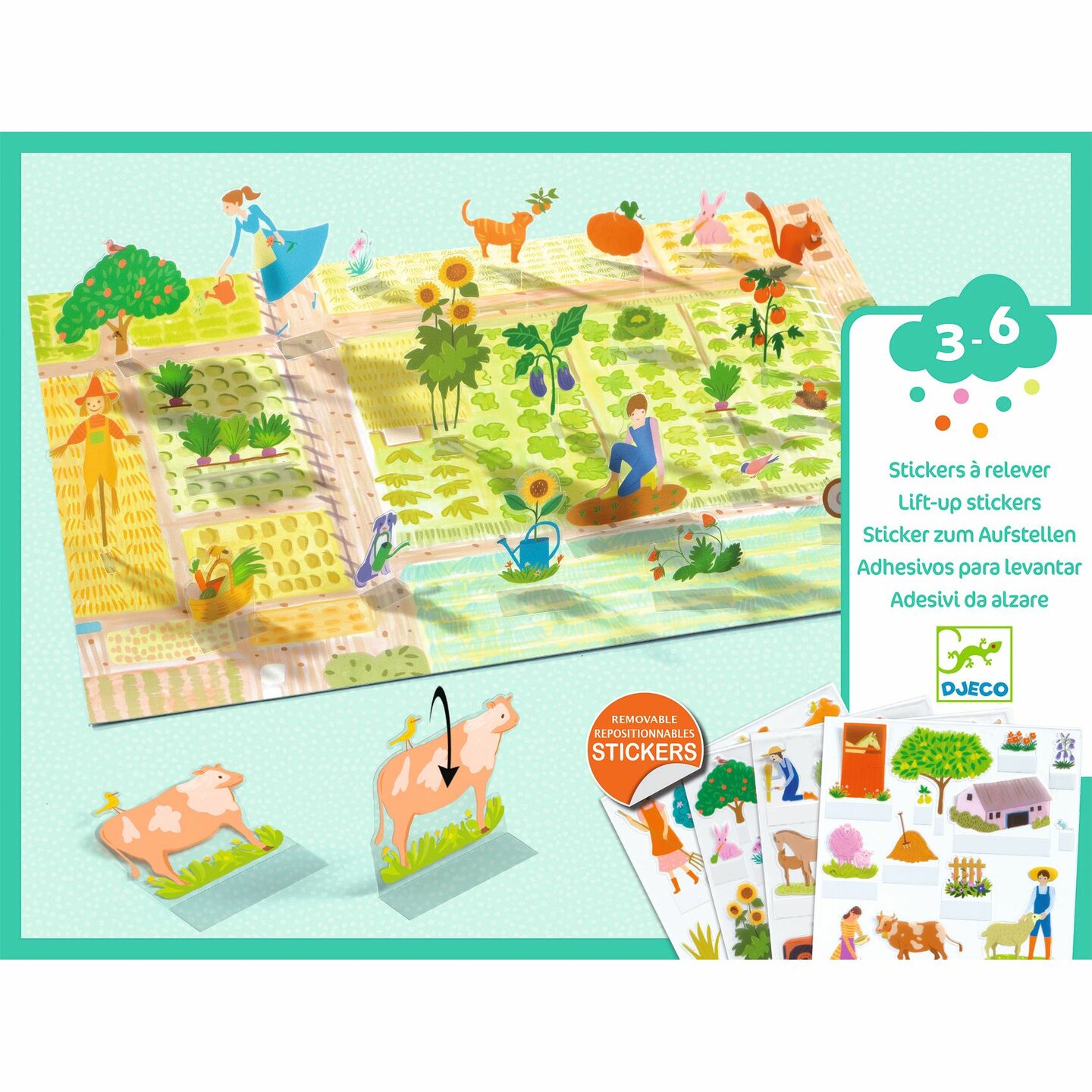 Djeco Lift up Stickers - Boerderij 3-6 jaar | Speel je Wijs