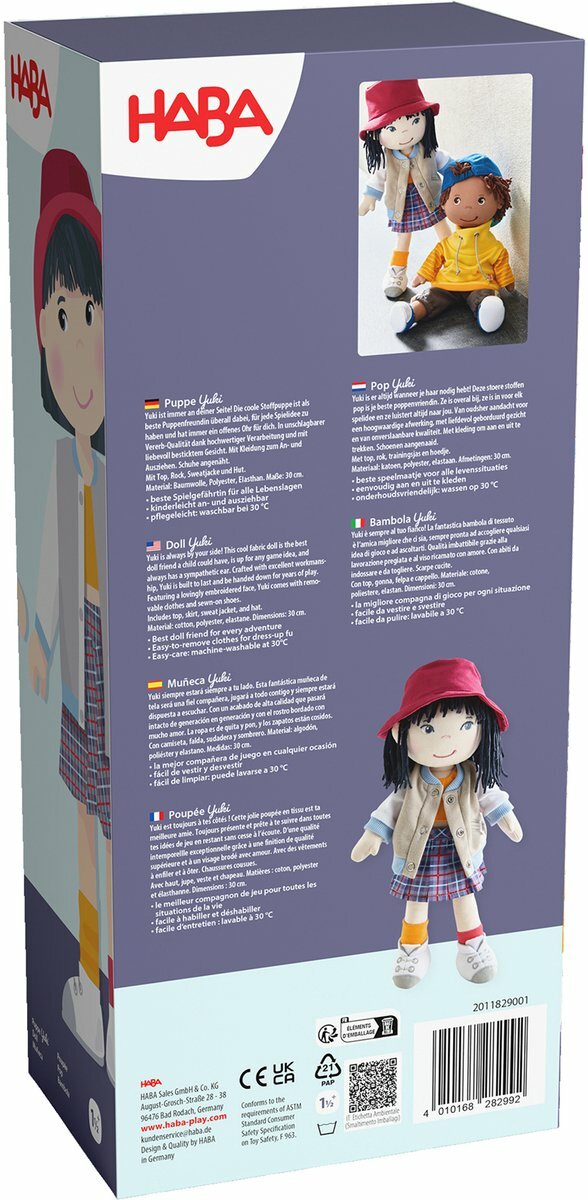 Haba stoffen pop Yuki - 30 cm | Speel je Wijs
