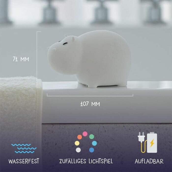 Megalight Bad- en Nachtlampje - Swimmy Hippo  | Speel je Wijs