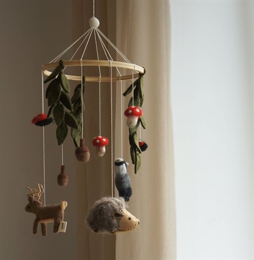 Gamcha Muziekmobiel / Boxmobiel - Woodland Paddenstoel - 100% wolvilt| Speel je Wijs