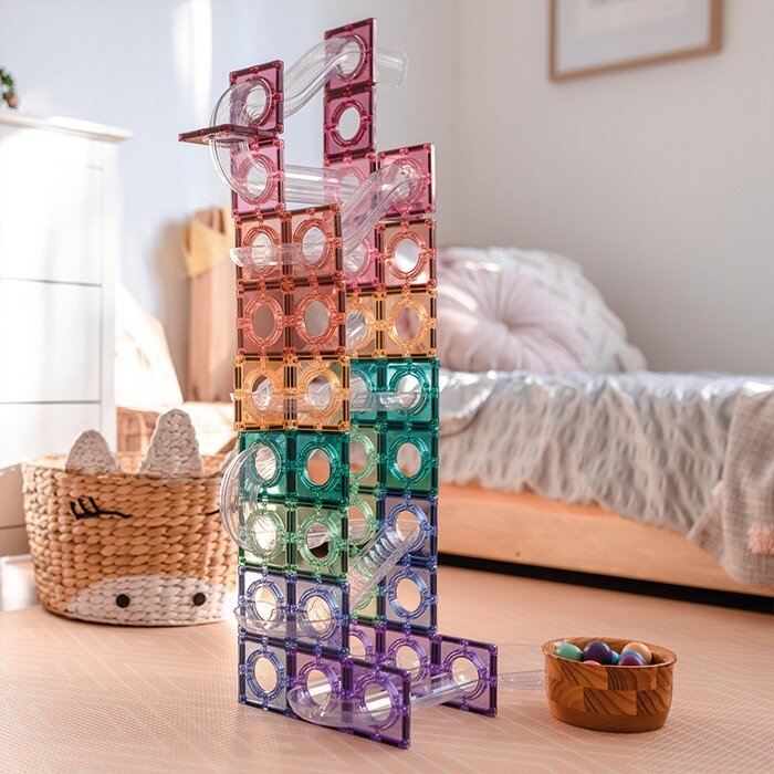Connetix Pastel-Ball-Run-Pack-102-pc  &ndash; Knikkerbaan  | Speel je Wijs