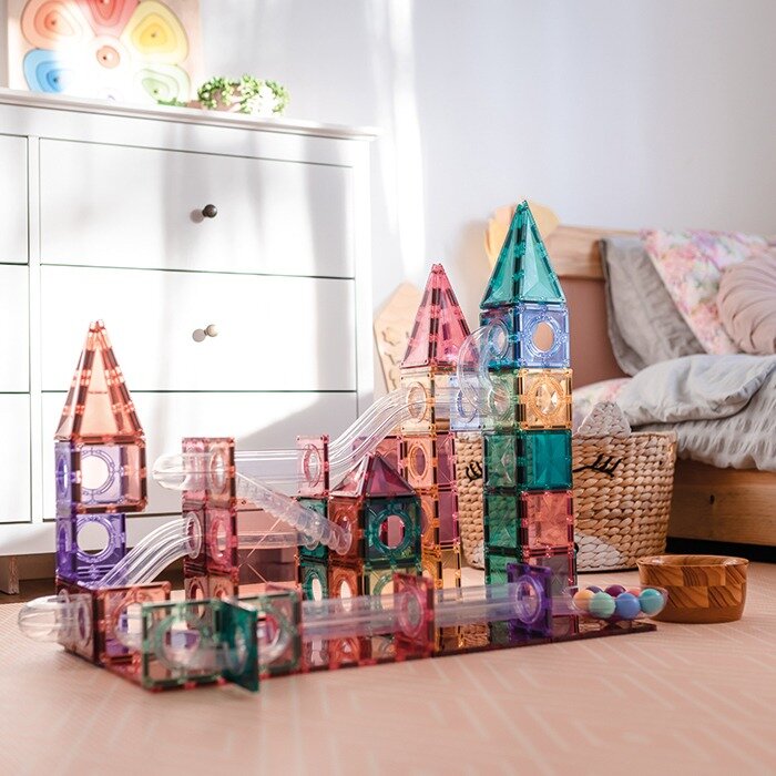 Connetix Pastel-Ball-Run-Pack-102-pc  &ndash; Knikkerbaan  | Speel je Wijs