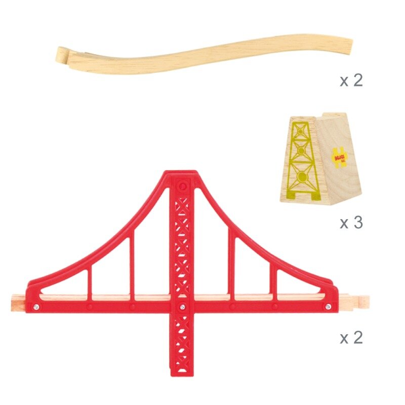 Bigjigs Rail - Dubbele Hangbrug / Double Suspension Bridge | Speel je Wijs