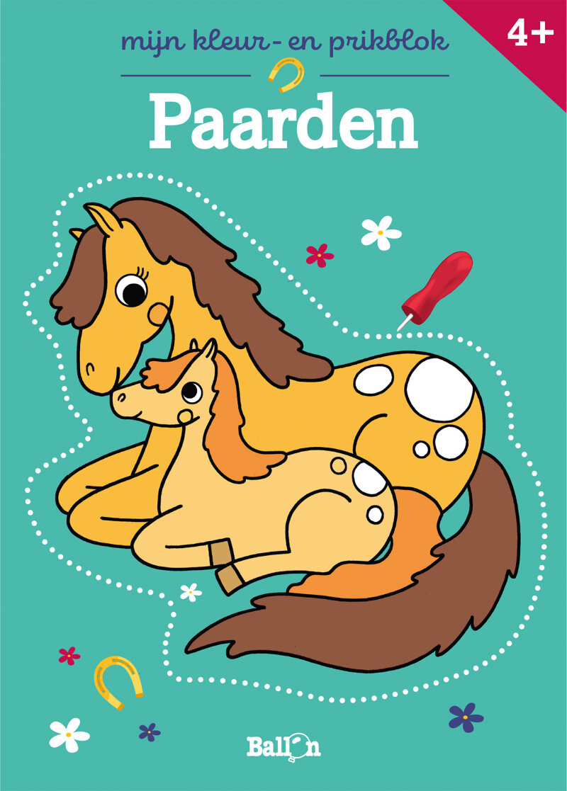 Ballon Mijn kleur- en prikblok - Paarden 4+ | Speel je Wijs