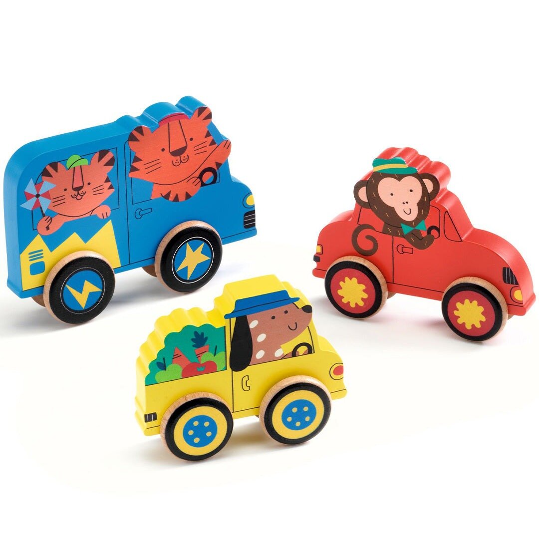 Djeco Houten Puzzel Puzz &amp; Roll Color - 9 stukjes | Speel je Wijs
