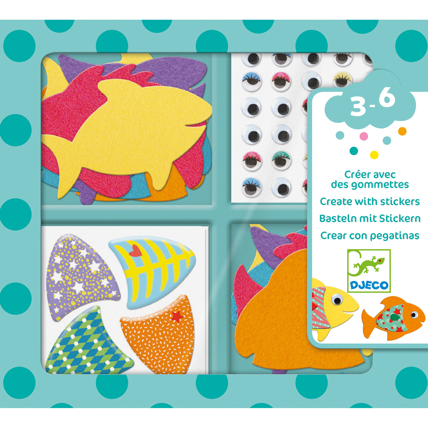 Djeco Creatief met Stickers - Ik hou van Vissen 3-6 Jaar | Speel je Wijs