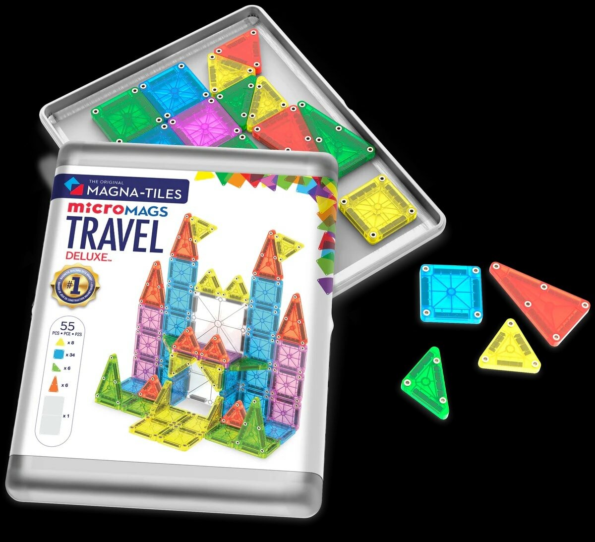 MicroMags Magna-Tiles Travelset Deluxe 55-delig | Speel je Wijs
