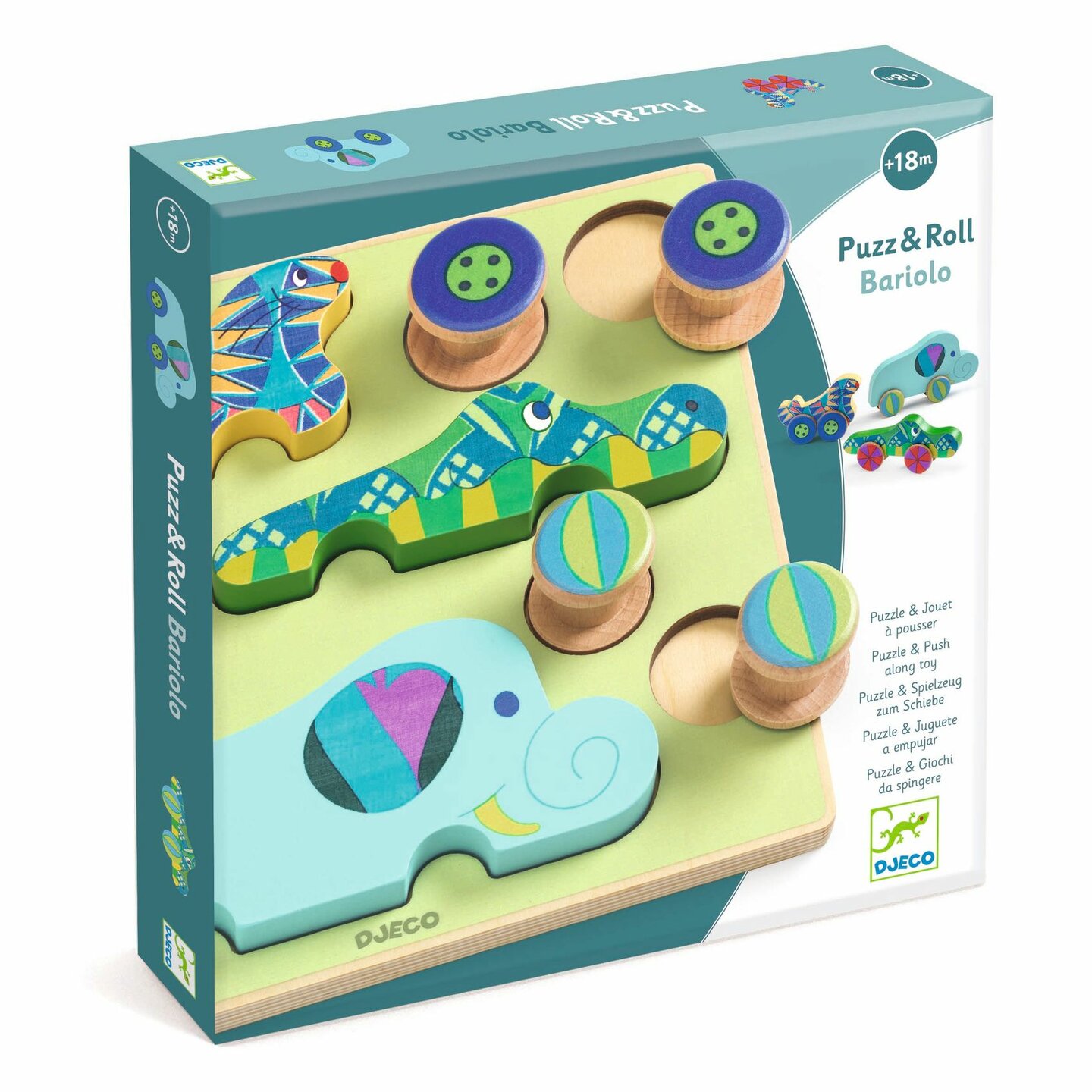 Djeco Houten Puzzel Puzz & Roll Bariolo | Speel je Wijs