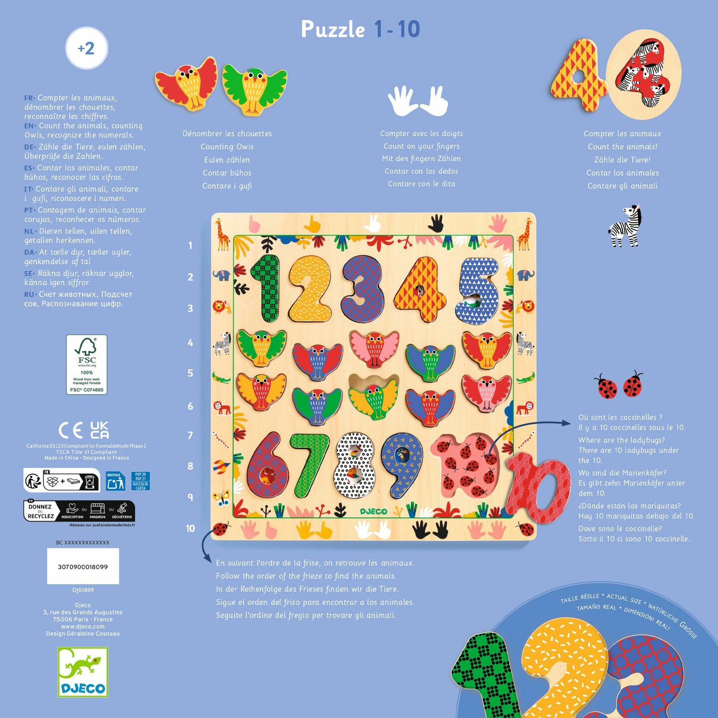 Djeco Puzzel Cijfers 1-10 | Speel je Wijs
