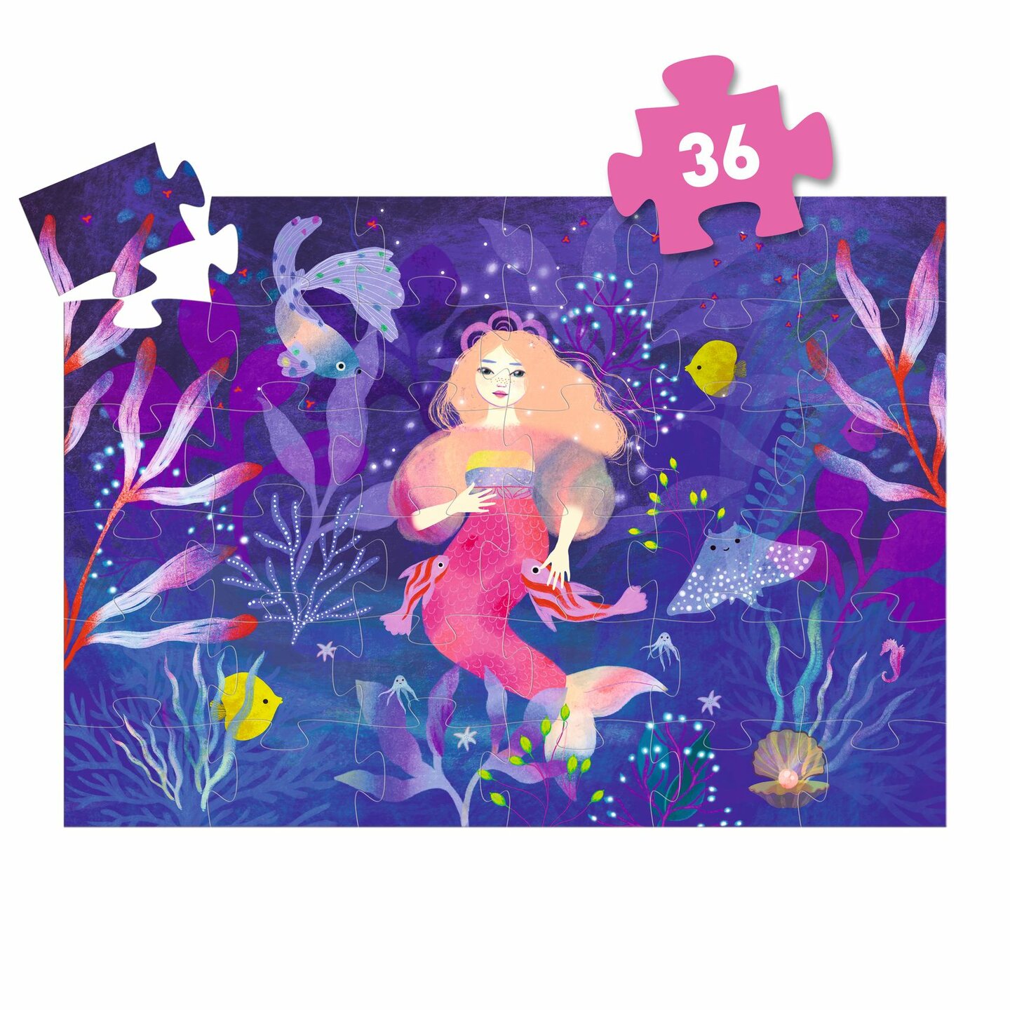 Djeco Silhouet Puzzel - Ella the Mermaid 4+ | Speel je Wijs