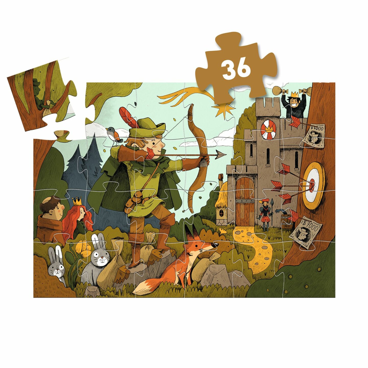 Djeco Silhouet Puzzel - Robin Hood 4+ | Speel je Wijs