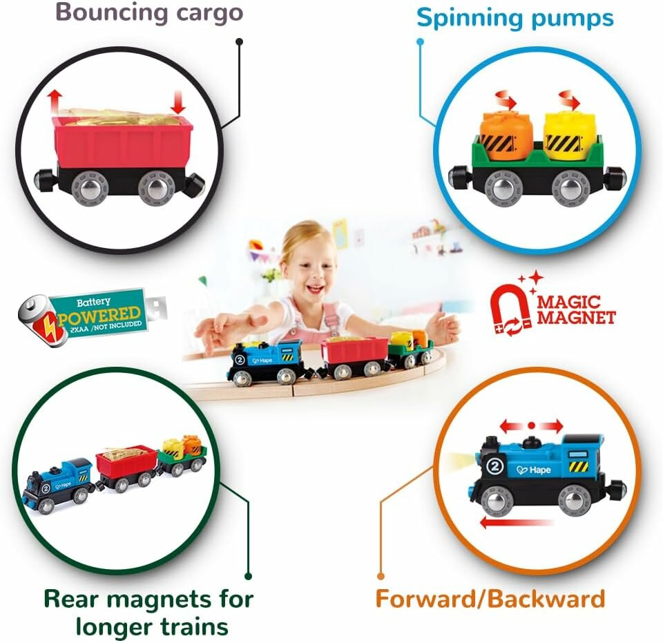 Hape-Goederentrein op batterij | Speel je Wijs