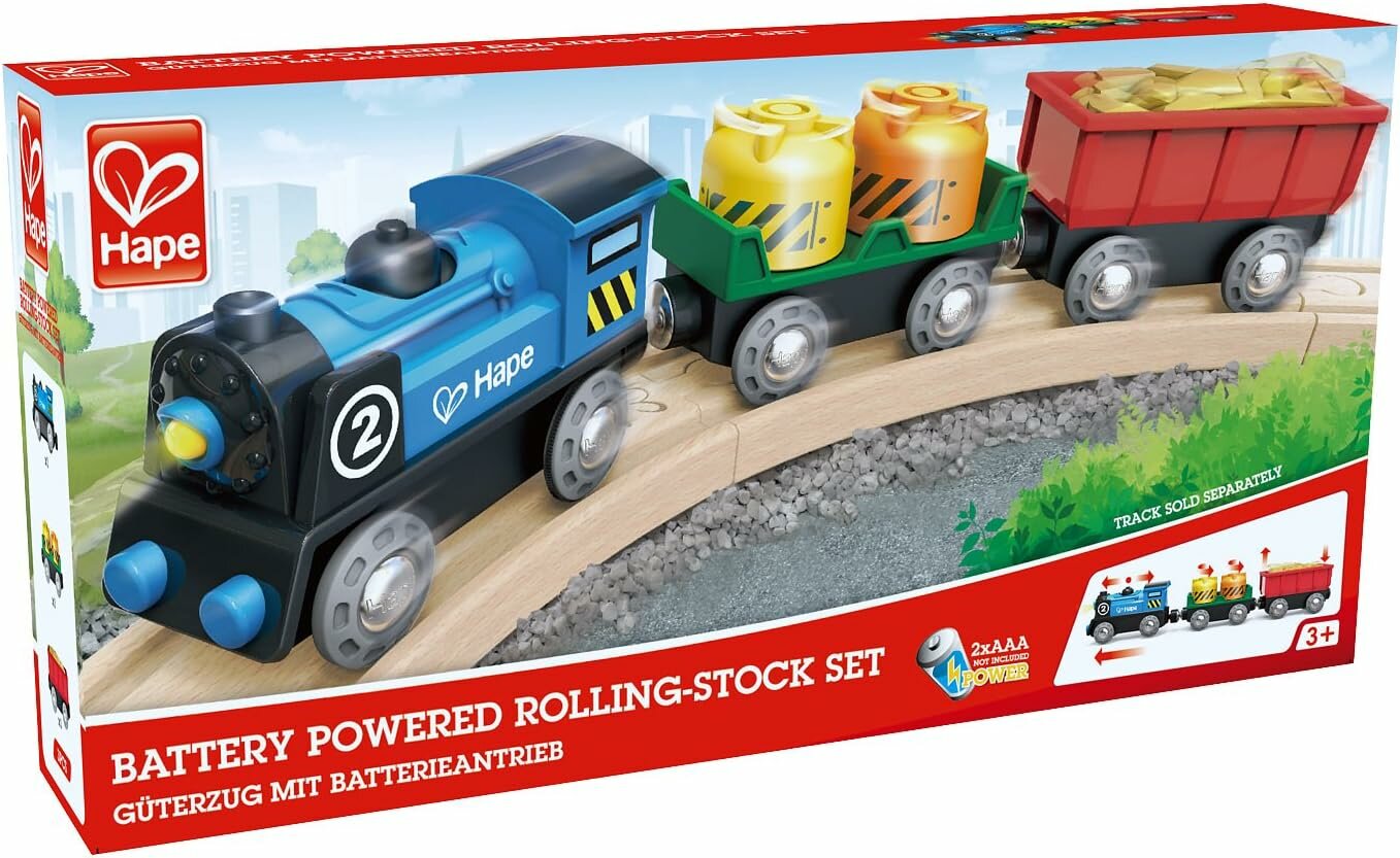 Hape-Goederentrein op batterij | Speel je Wijs
