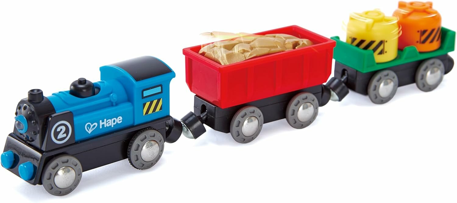 Hape-Goederentrein op batterij | Speel je Wijs