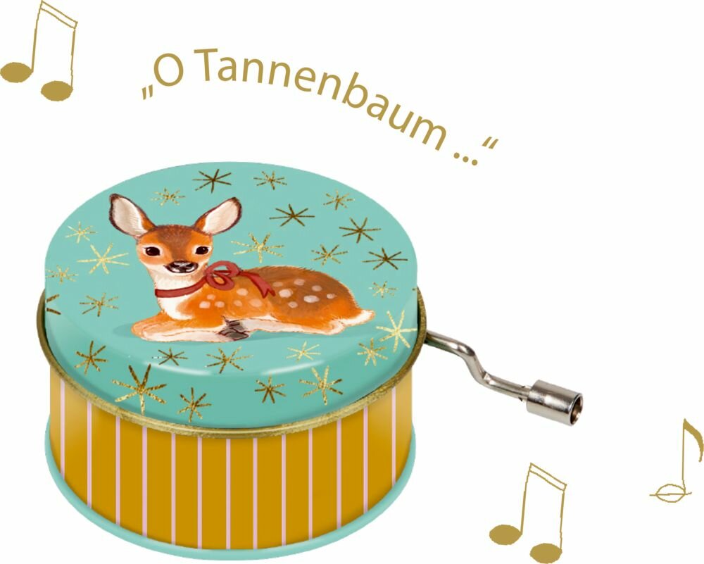 Spiegelburg - Klein metalen muziekdoosje - Winterdieren in het kerstbos| Speel je Wijs