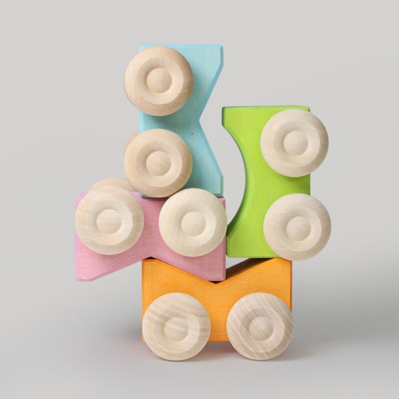 Grimm's Stacking Cars - Blue | Speel je Wijs