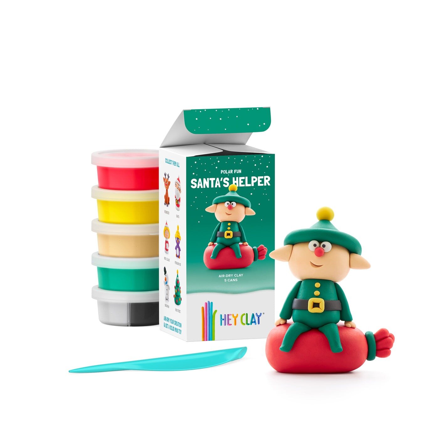 Hey Clay Boetseerklei Santa&#039;s Helper- 5 bakjes | Speel je Wijs