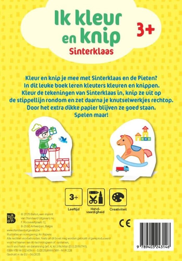 Ik Kleur en knip Sinterklaas | Speel je Wijs