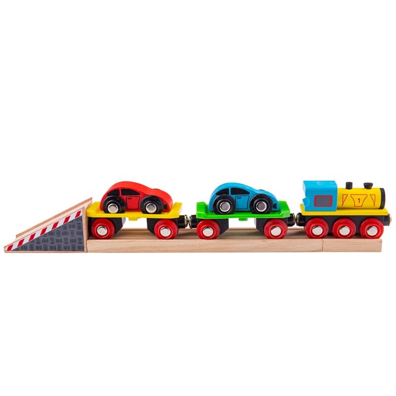 Bigjigs Autotransporttrein met rails