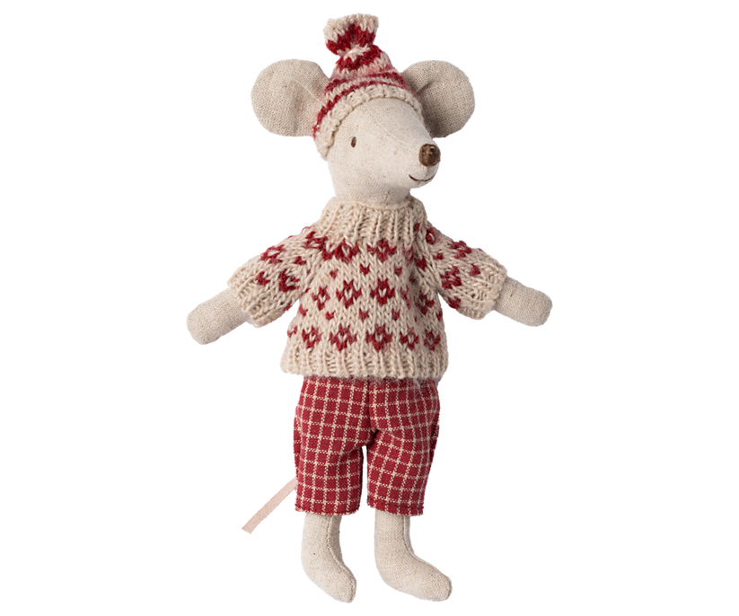 Maileg Wintermuis met ski&#039;s Red - Moedermuis | Speel je Wijs